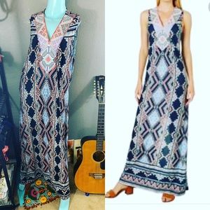 NWT Alkamy Boho embroiders look Maxi Dress Size: Medium Hippie Dress